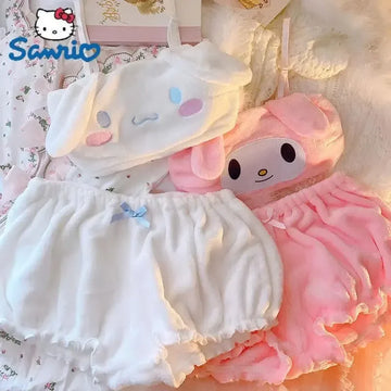 Kawaii Sanrio Plush Cartoon Autumn Winter Pajamas